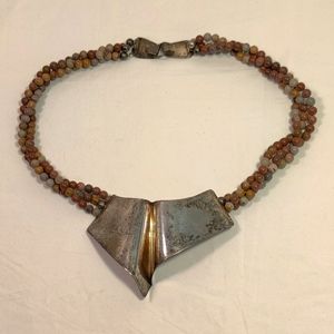 Handmade Sterling Jasper beaded necklace
